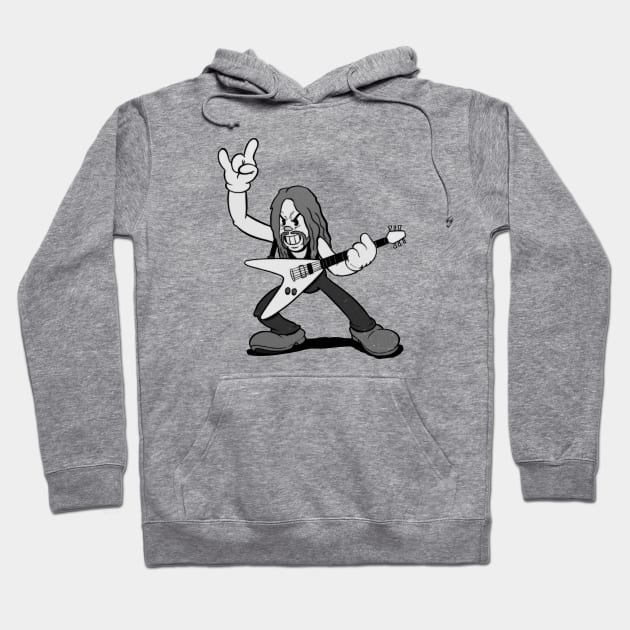 Metal singer in 1930s rubber hose cartoon cuphead style! Hoodie by Kevcraven